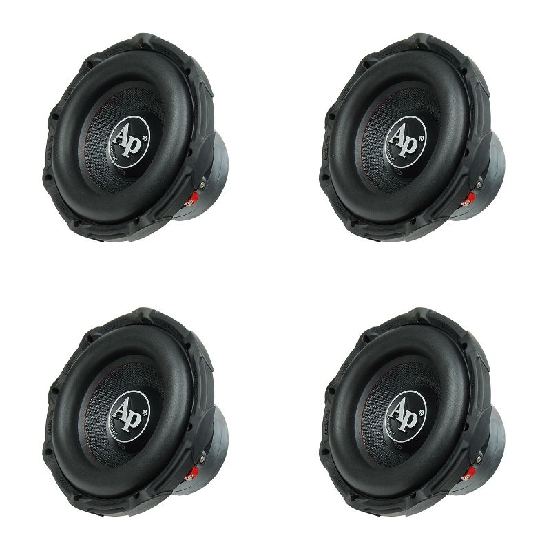 AudioPipe TXX-BD2-10 High Power 1200W 10" 4 Ohm DVC Car Audio Subwoofer, Black (4 Pack)