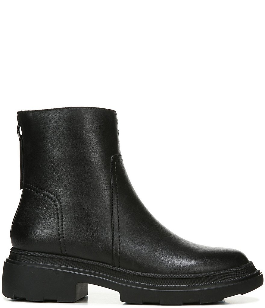 Naturalizer Joelle Waterproof Leather Lug Sole Block Heel Booties