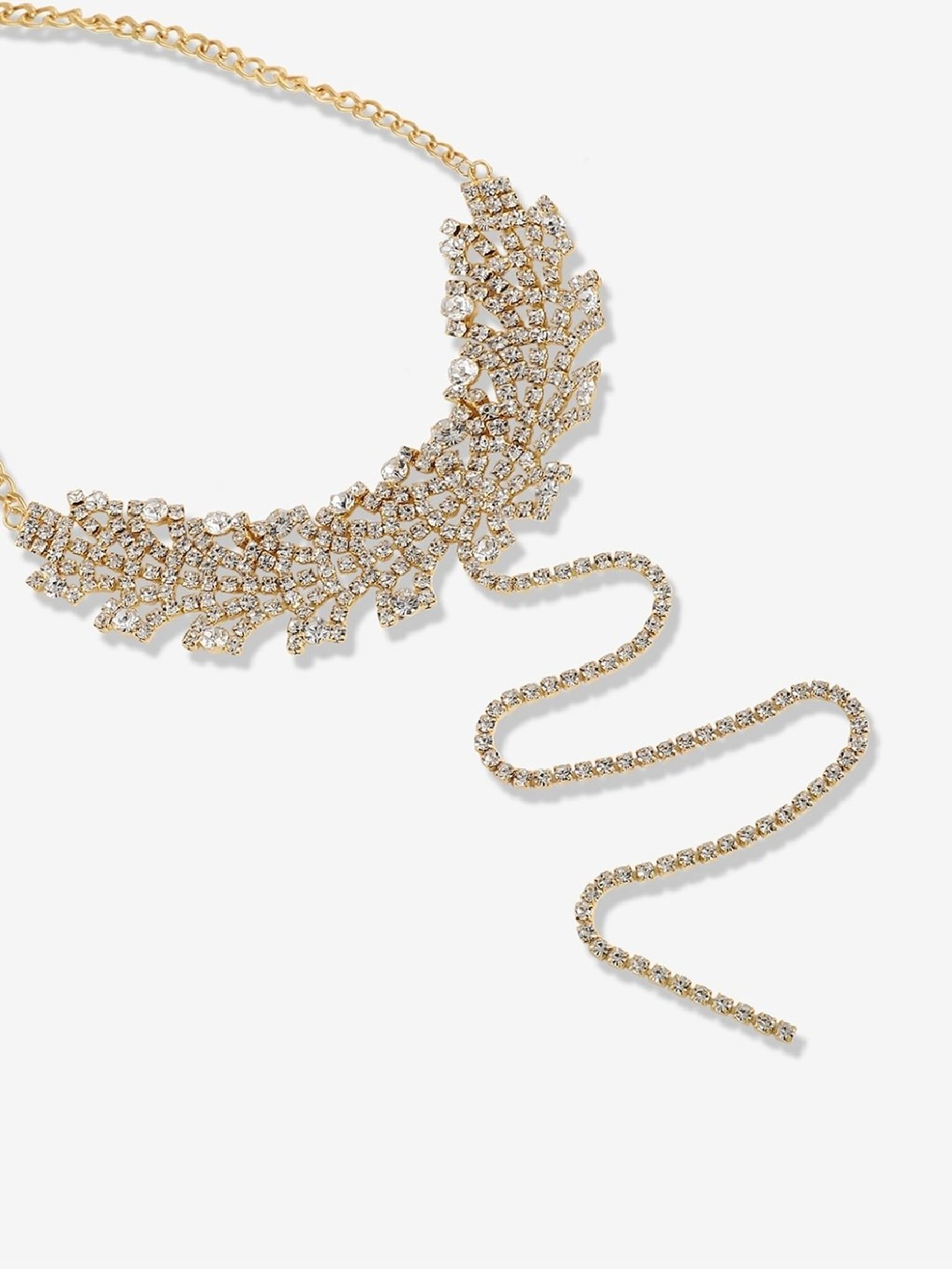 ToniQ Gold-Plated White Baroque Choker Necklace for Women
