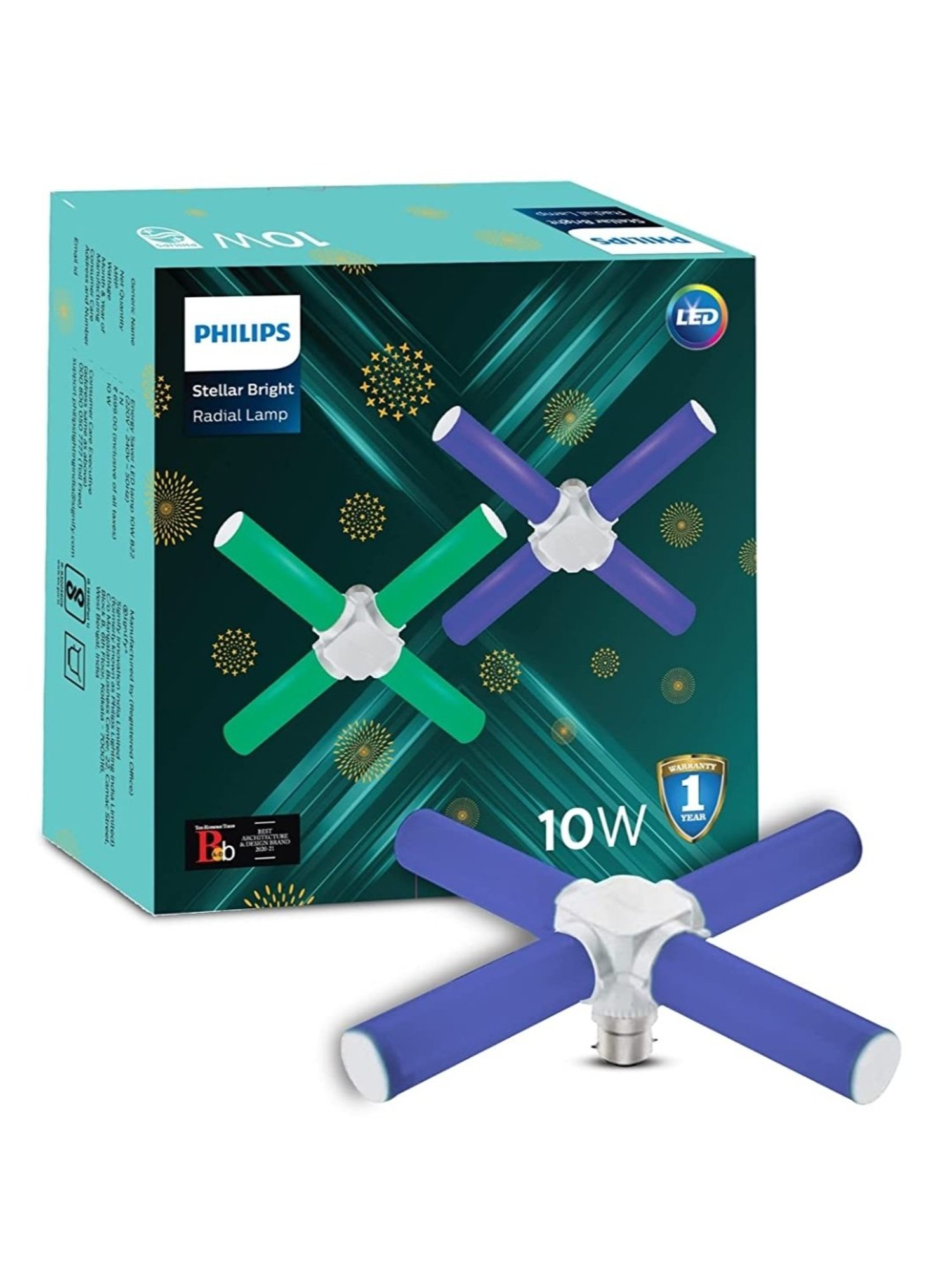 Philips 10 Watts B22 Radial LED Bulb - Blue