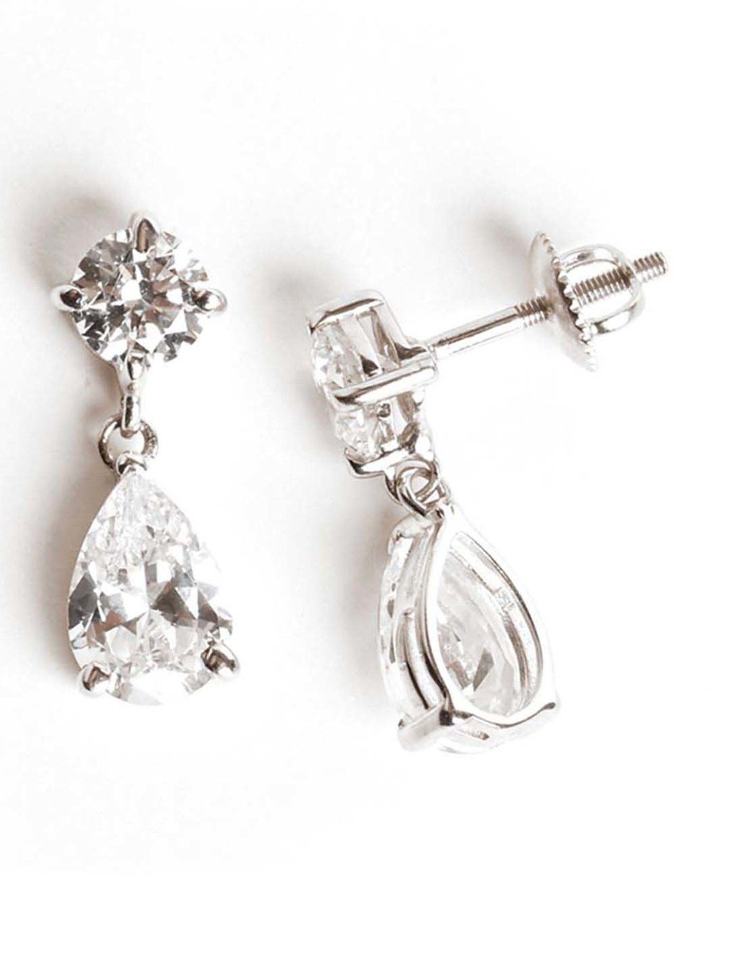 Clara 92.5 Sterling Silver Stone Liba Drop Earrings for Women