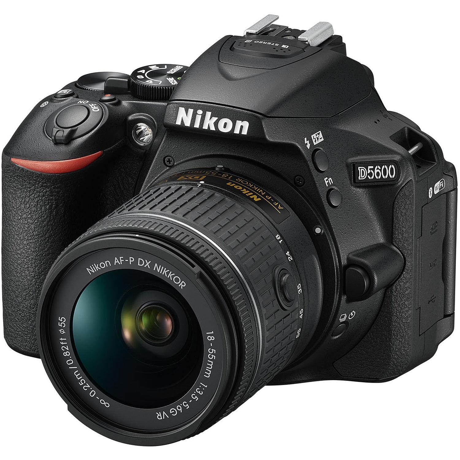 Nikon D5600 DSLR Camera Kit with 18-55mm (Intl Model) Bundle with 16GB Memory Card