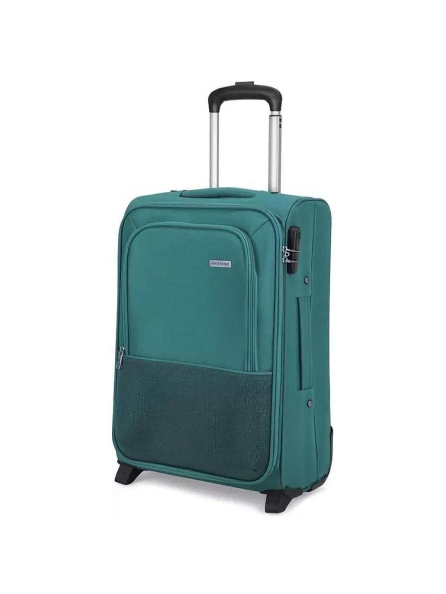 Aristocrat Honour Blue Solid Soft Small Trolley Bag - 37 cm