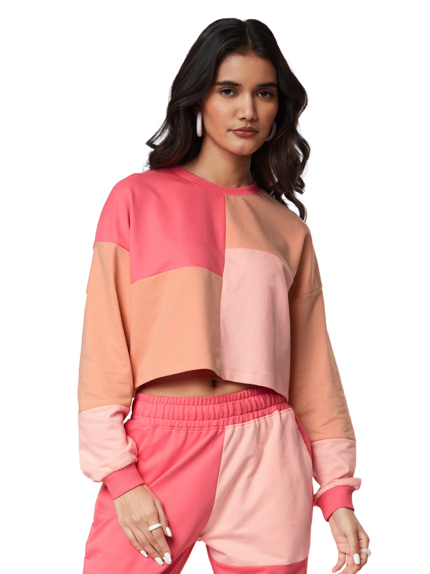 The Souled Store Multicolor Color-Block T-Shirt With Joggers