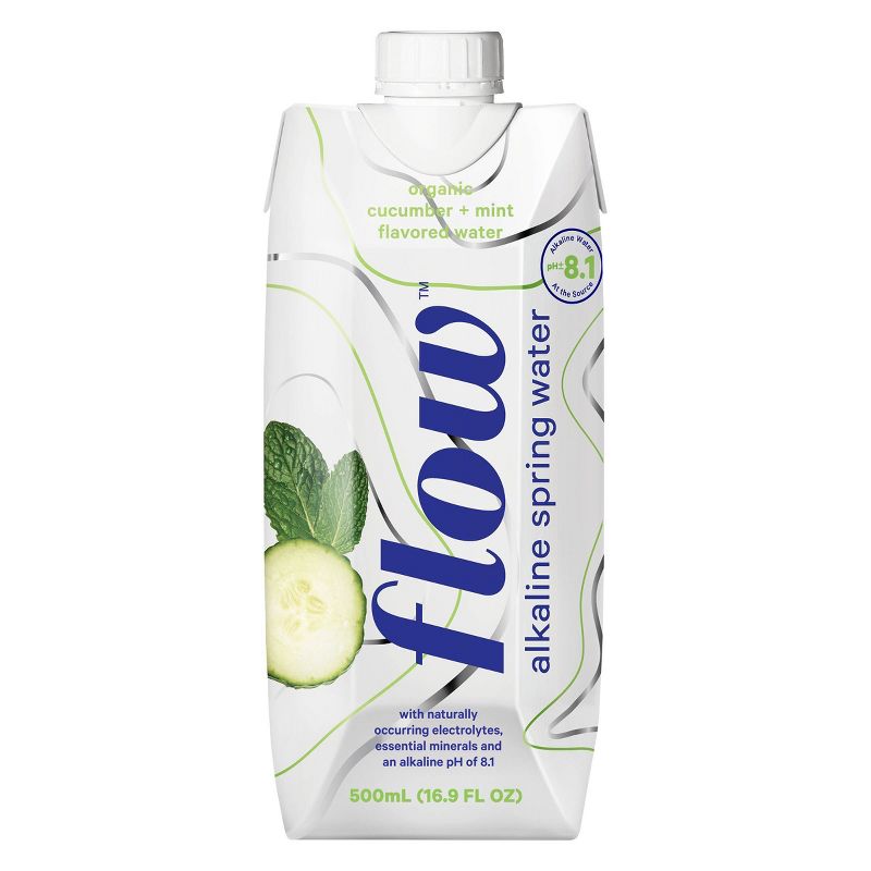 Flow Organic Cucumber & Mint Alkaline Spring Water - 16.9 fl oz Bottle