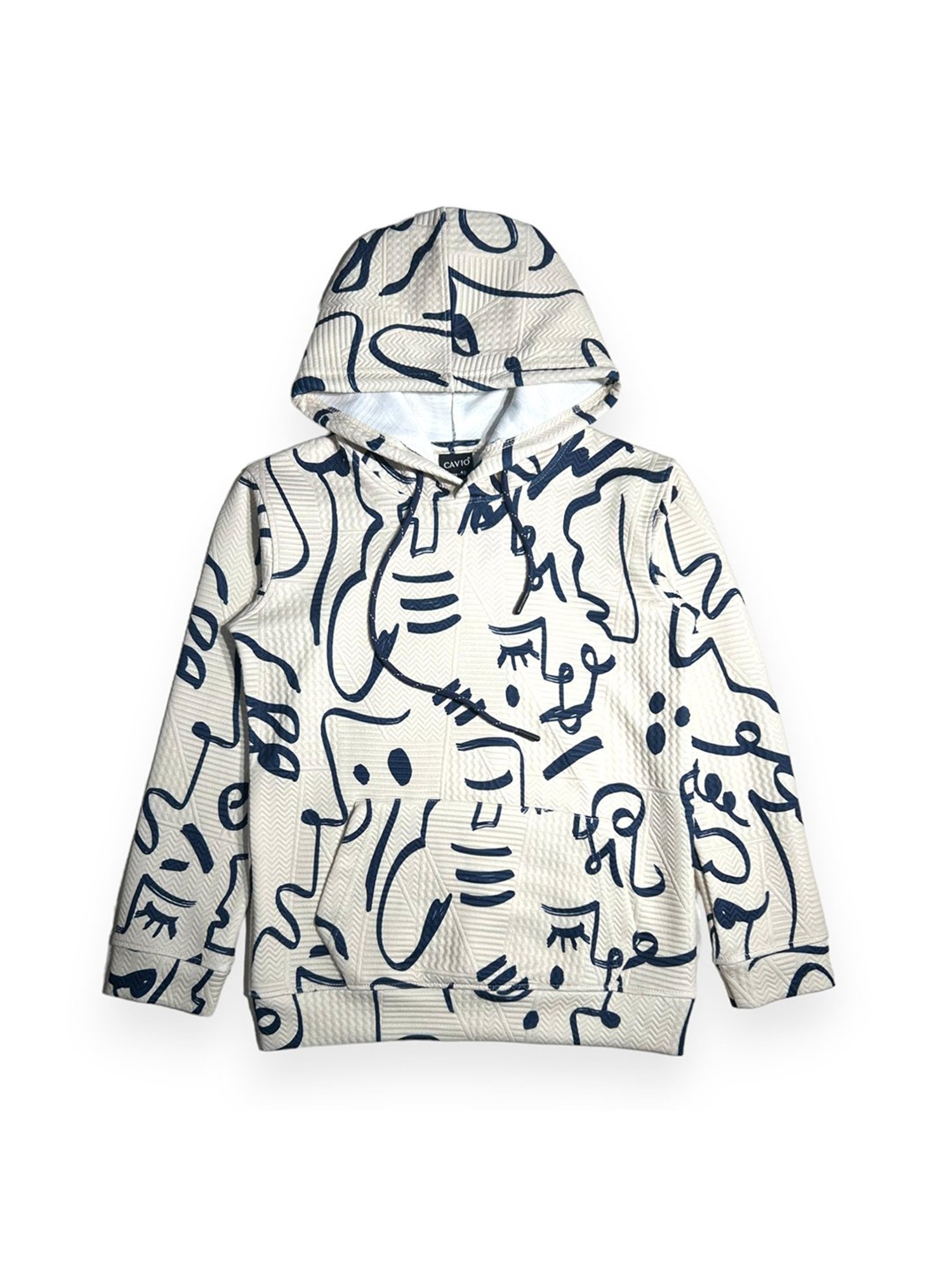 Cavio Kids Blue Printed Full Sleeves Sweatshirt