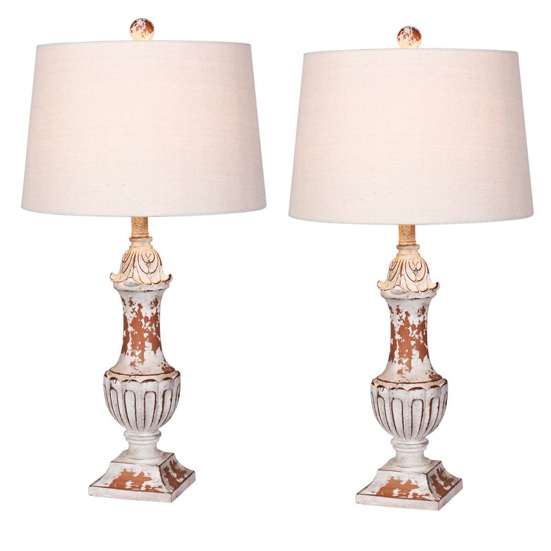 Distressed Decorative Resin Table Lamps Antique Ivory  - Fangio Lighting