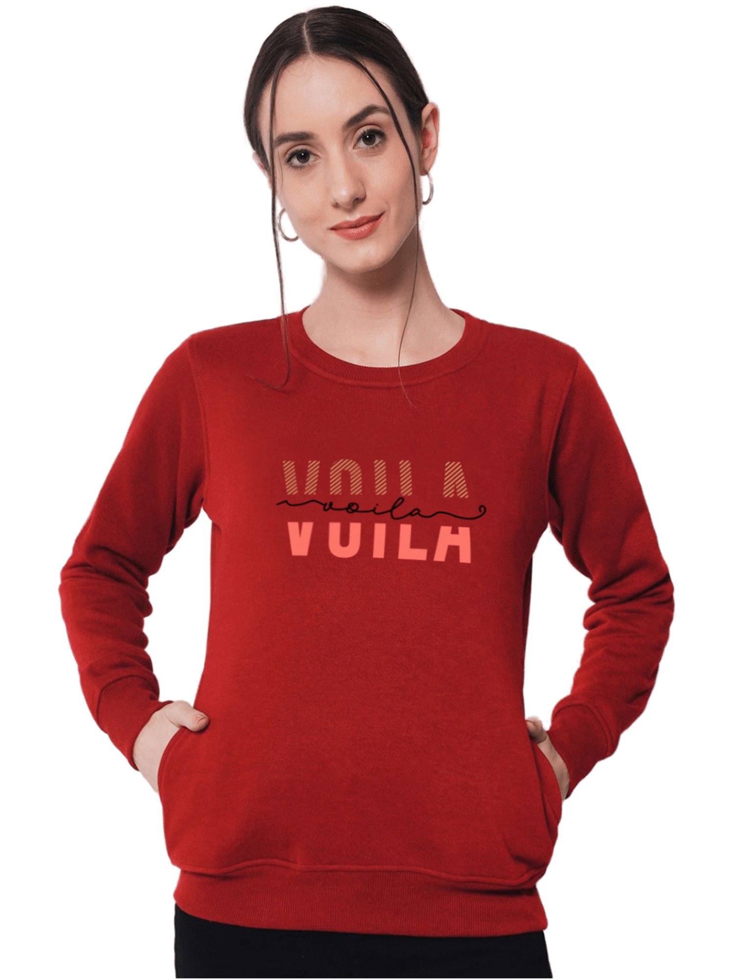 TAB91 Red Graphic Print Sweatshirt