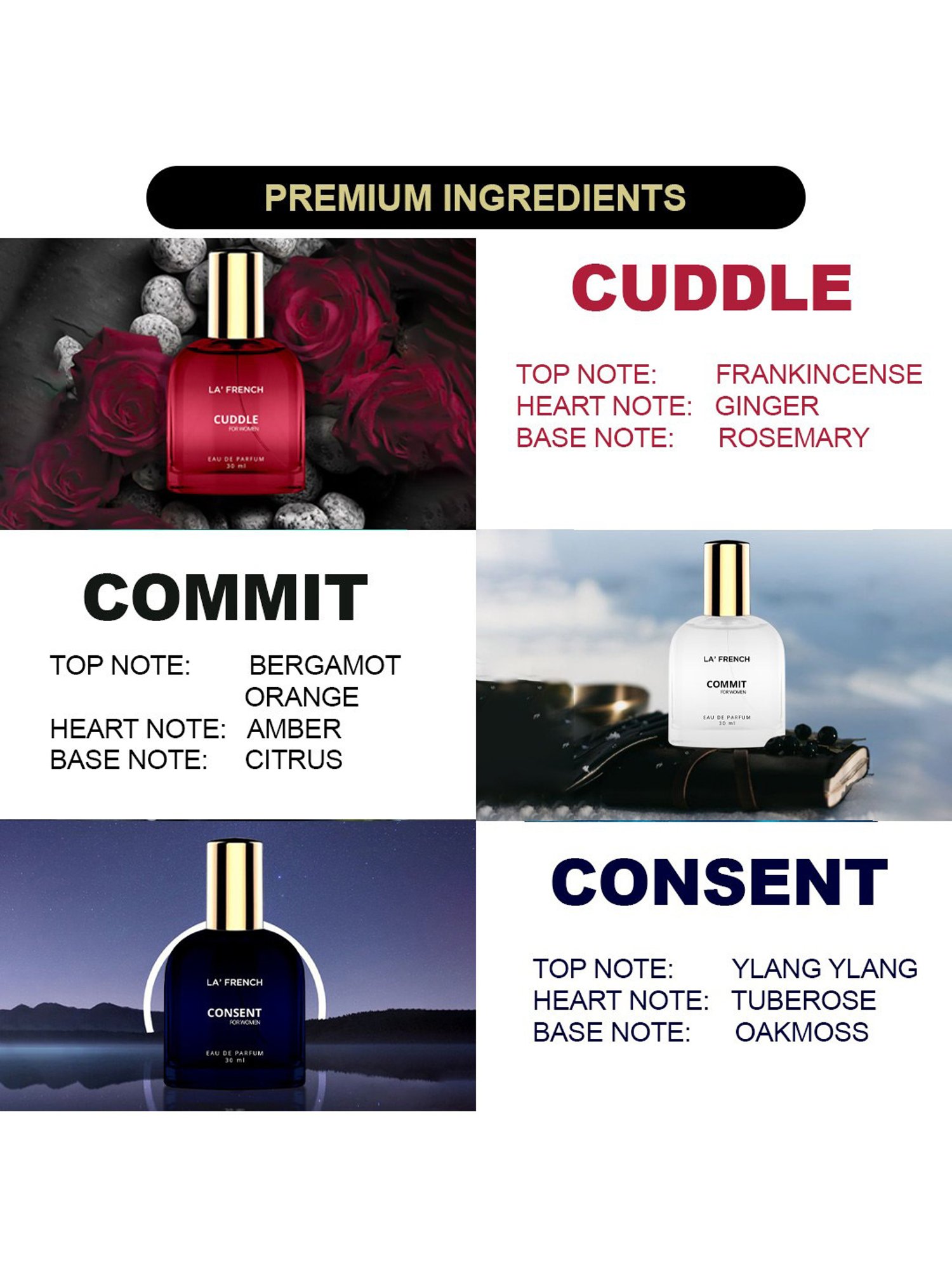 La'french Cuddle, Commit & Consent Eau de Parfum Gift Set for Women