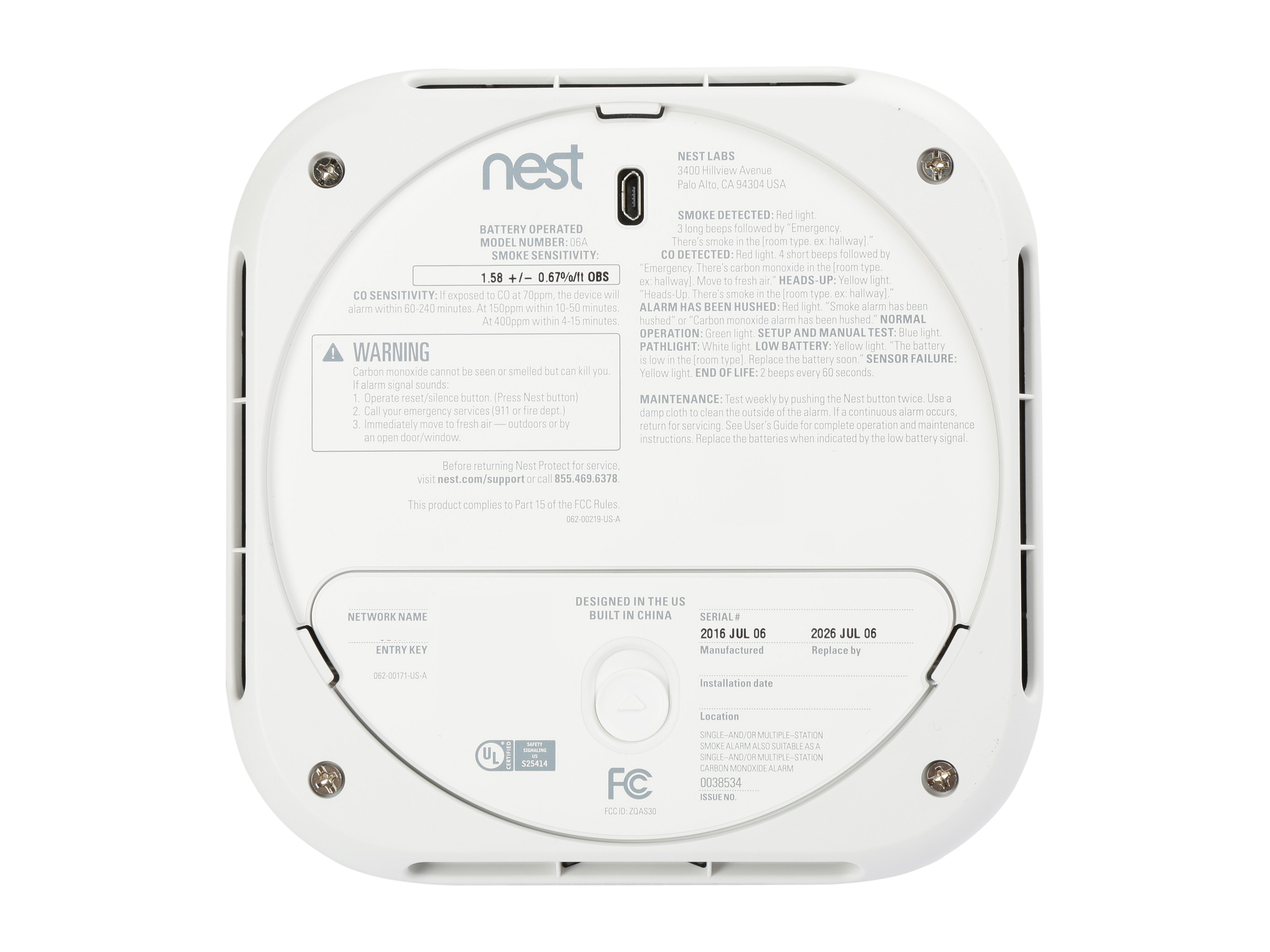 Nest Protect (Wired) 2nd Generation, White