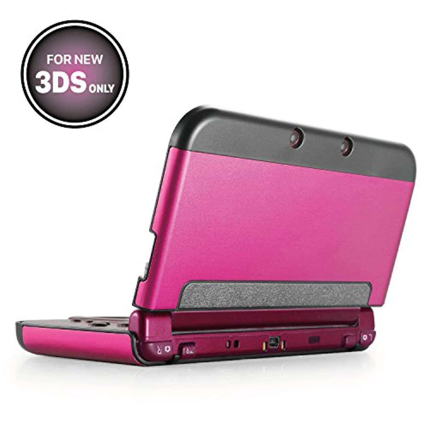 tnp new 3ds case (hot pink) - plastic + aluminium full body protective snap-on hard shell skin case cover for new nintendo 3ds