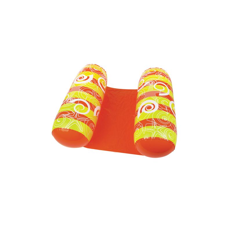 Swim Central 51" Inflatable Vinyl Water Chair 1-Person Swimming Pool Float - Orange/Yellow