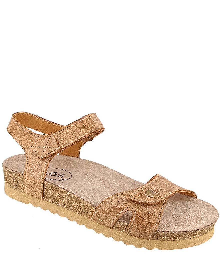 Taos Footwear Luvie Leather Adjustable Wedge Sandals