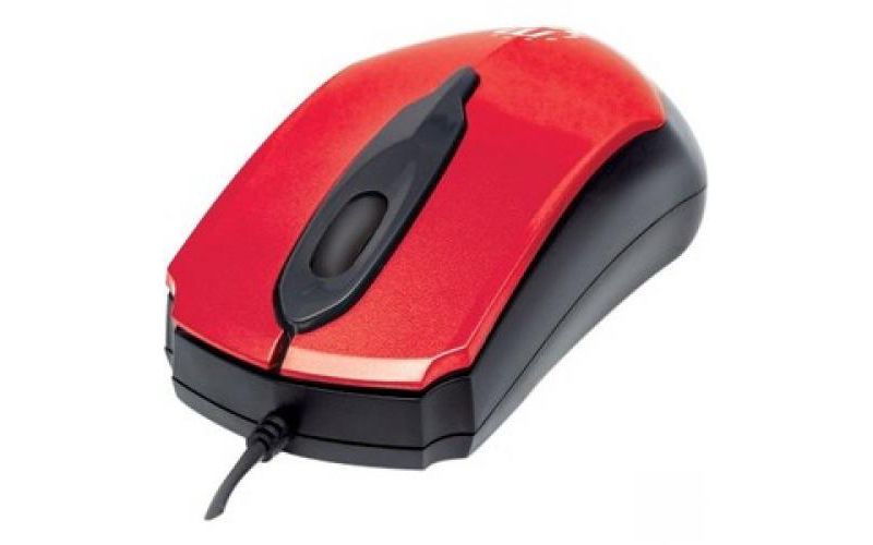 Manhattan Edge Optical USB Mouse - Optical - Cable - Black, Red - USB - 1000 dpi - Scroll Wheel - 3 Button(s) - Symmetrical
