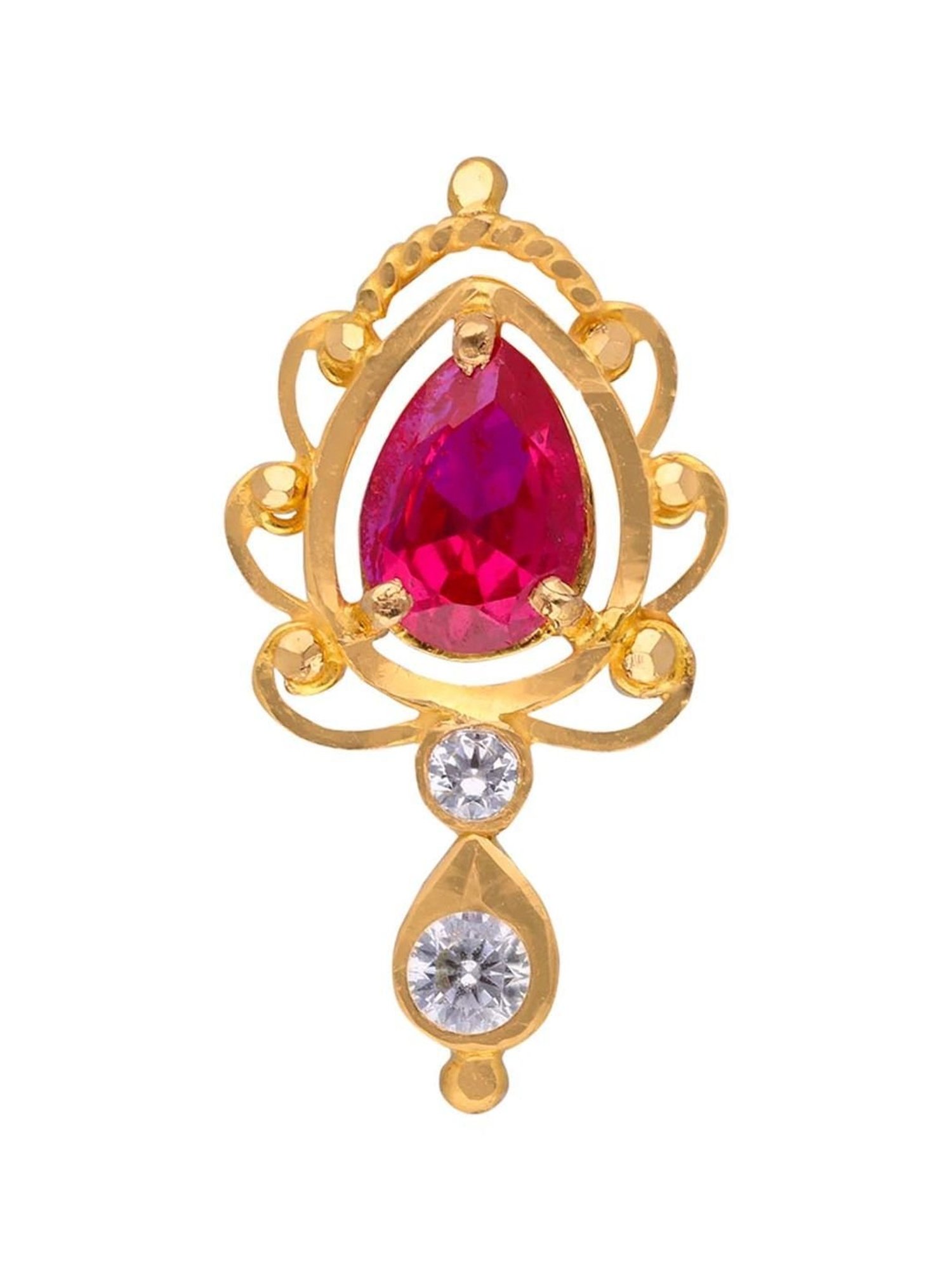 CKC Radiant Elegance: Gold Drops Set with Colorful Zircon