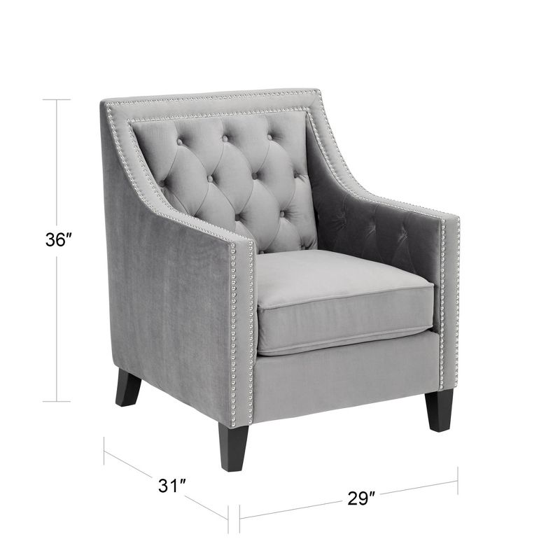 55 Downing Street Tiffany Gray Tufted Armchair