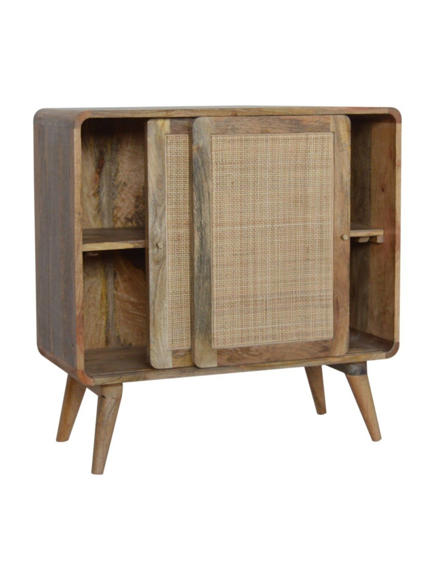 Fabindia Brown Sheesham Wood Textured Cabinet