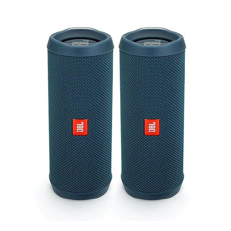 Flip 4 Waterproof Portable Wireless Bluetooth Speaker Bundle Pair Ocean Blue