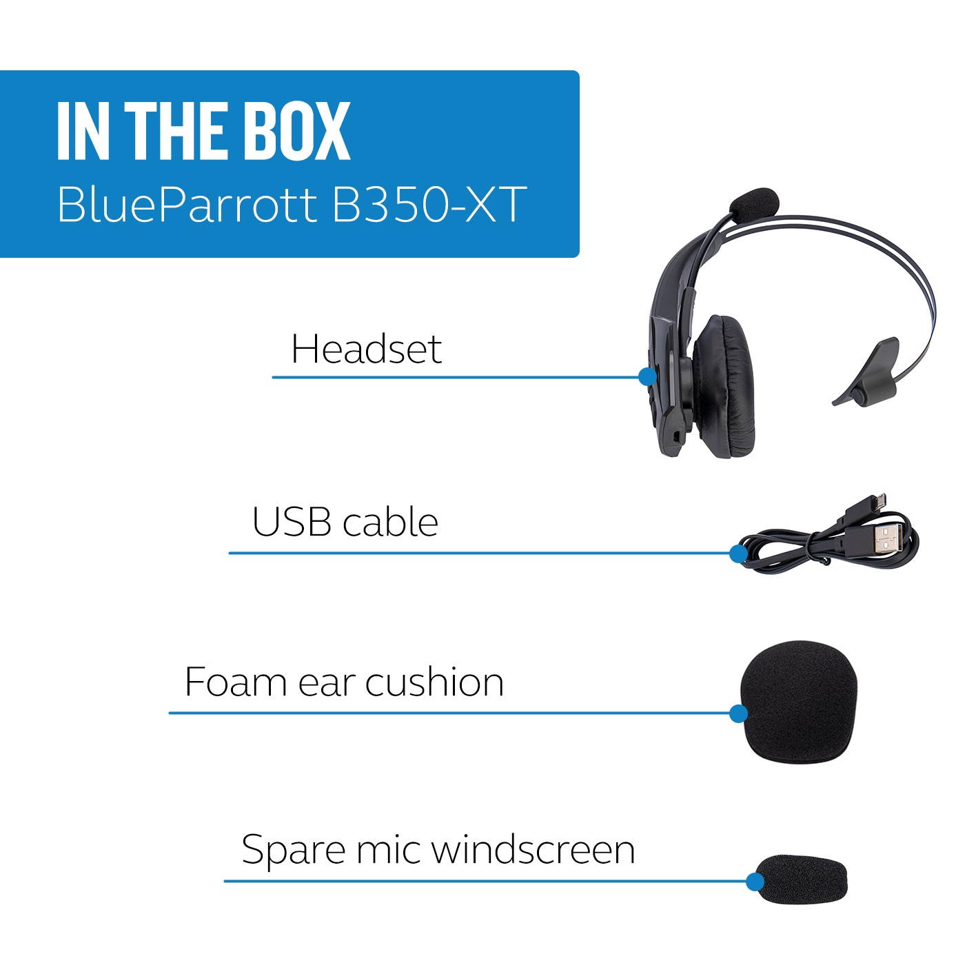 BlueParrott B350-XT Wireless On-Ear Headset - Black