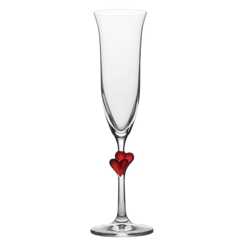 6.3oz 2pk Glass L'Amore Red Heart Flute Drinkware Set - Stolzle Lausitz