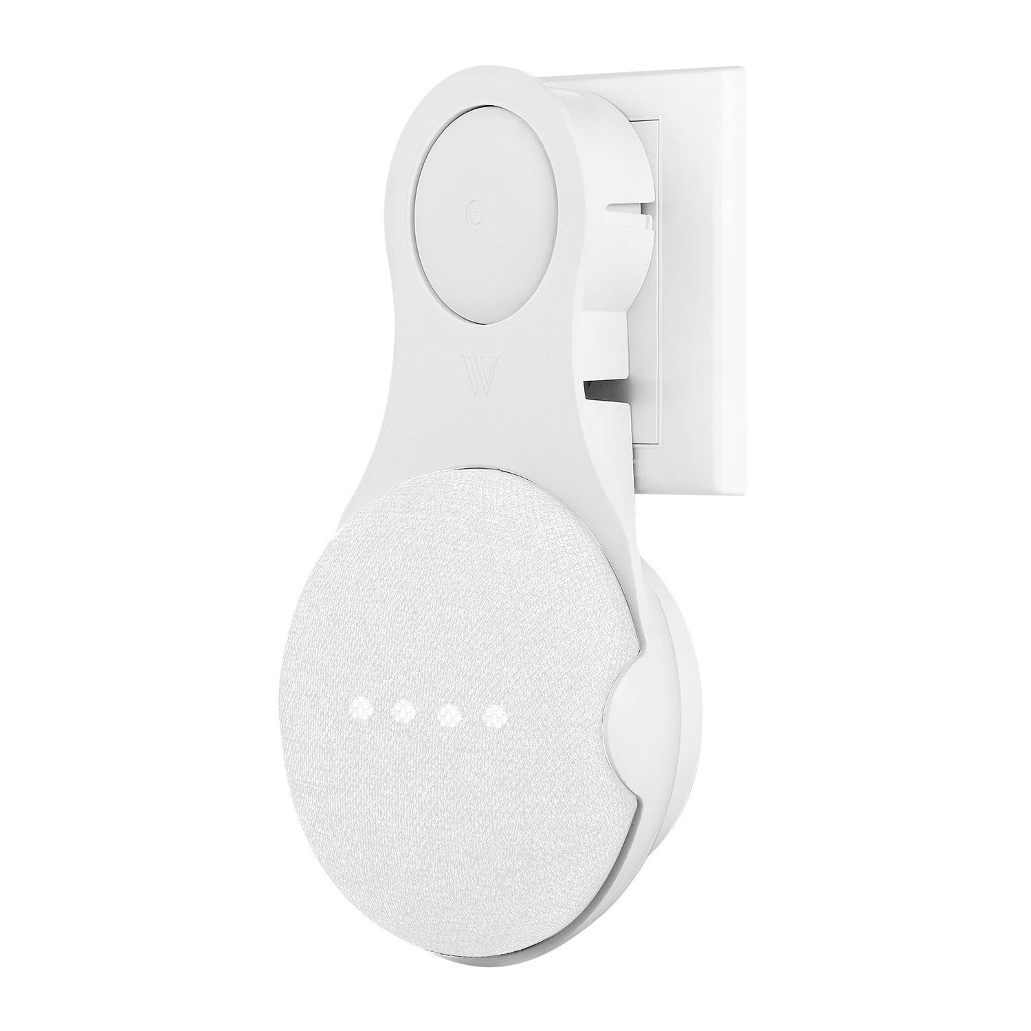 Wasserstein AC Outlet Mount for Google Nest Mini and Google Home Mini - Flexible Mounting for Your Speaker (1 Pack, White)