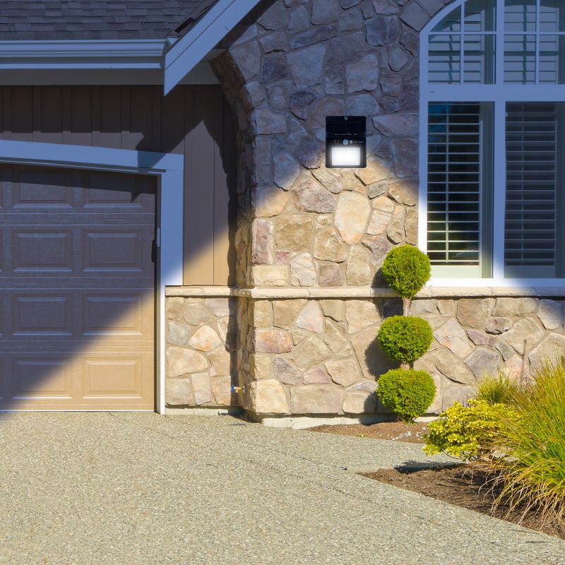 Dartwood Outdoor Solar Lights with Motion Sensor, 20 LED, 150 Lumens Bright Weatherproof Wall Spotlight for Gardens Porches Walkways Patios (2 Pack)