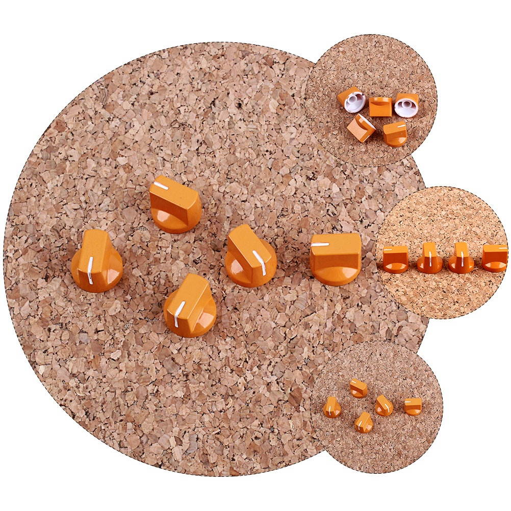 5 Pcs Plastic Flat Guitar Bass Knob Amp Amplifier Effect Pedal Knobs Guitar Accessories Parts (Orange)