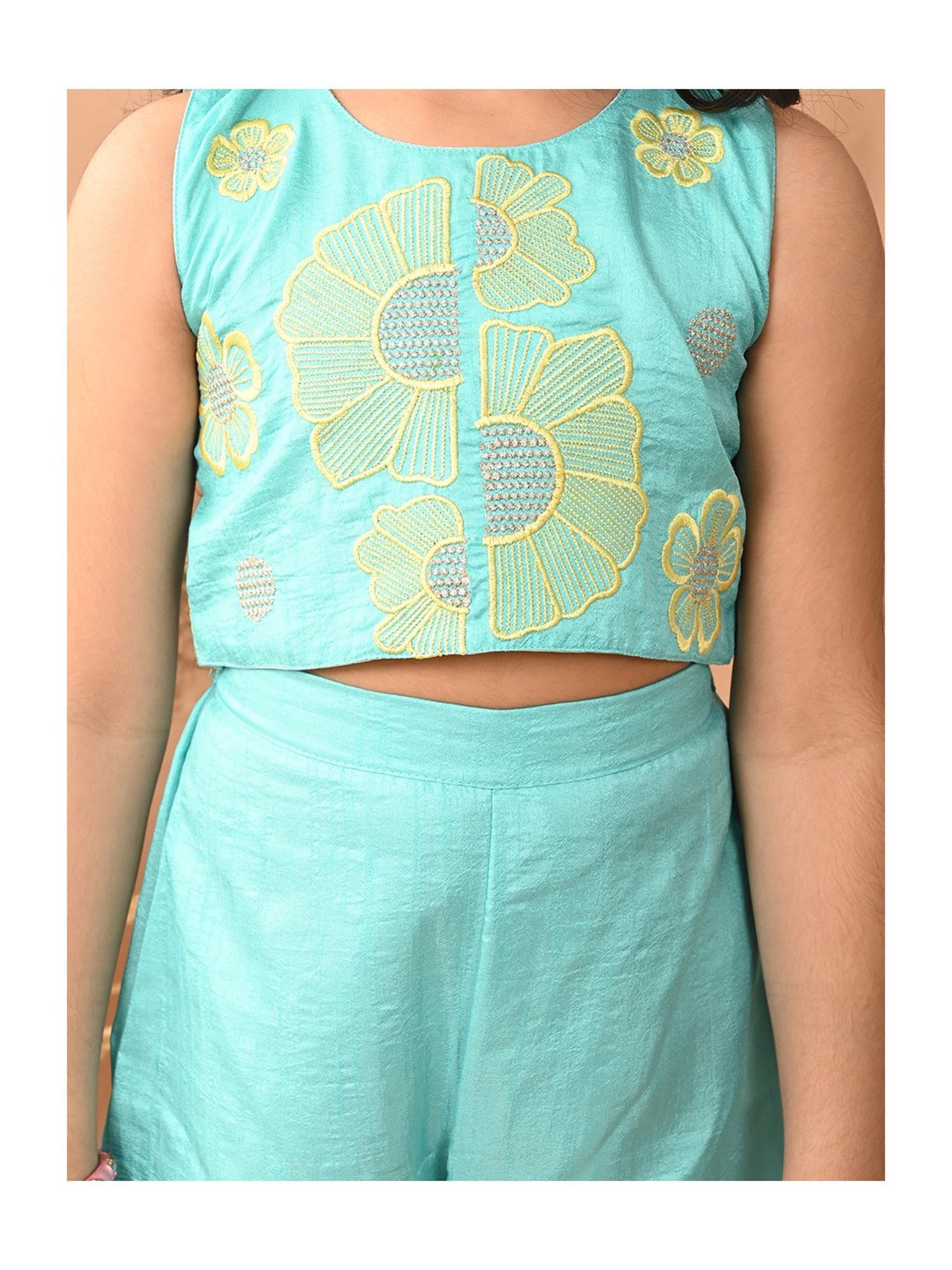 VASTRAMAY Kids Blue & White Cotton Over Dyed Kurta Set