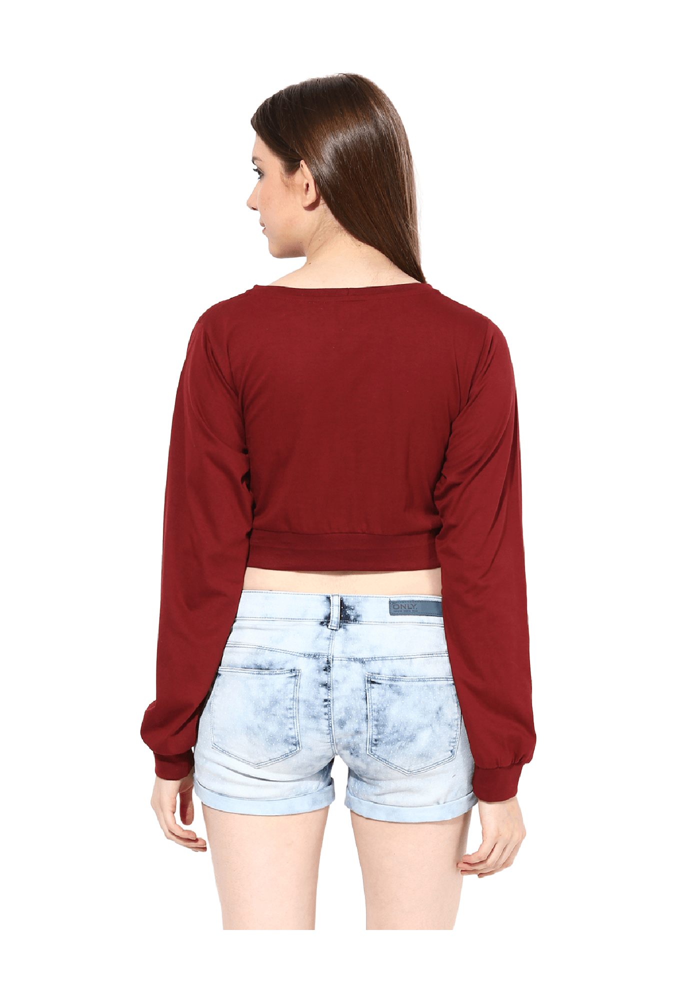 Miss Chase Maroon Cotton Crop Top