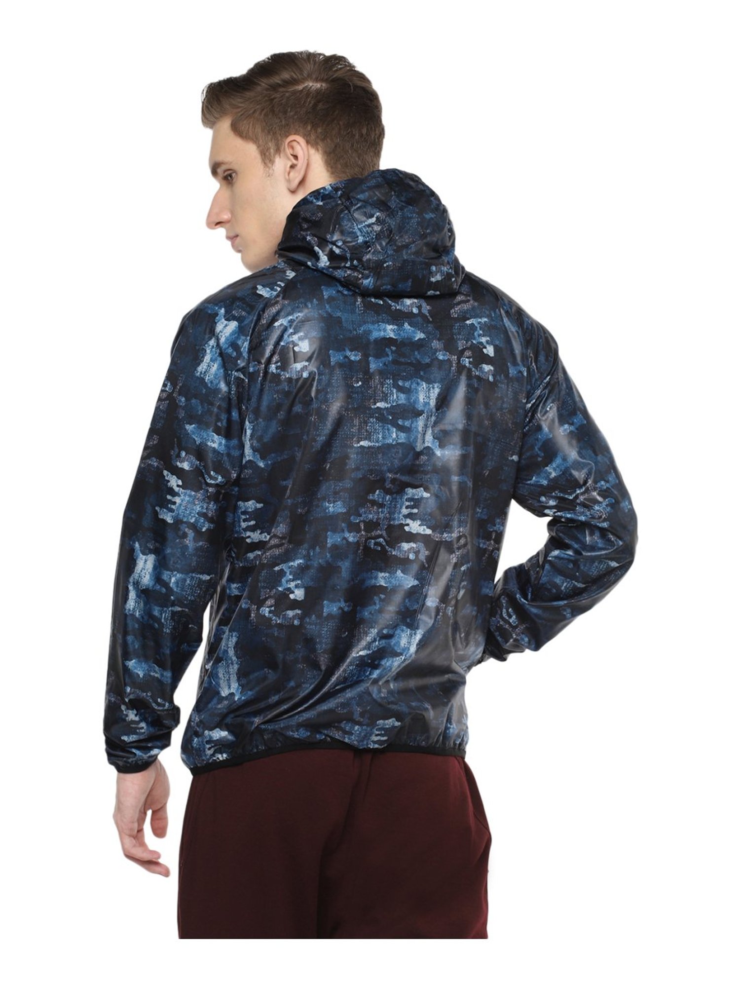 Furo by Red Chief Navy Comfort Fit Camouflage Hooded Jacket