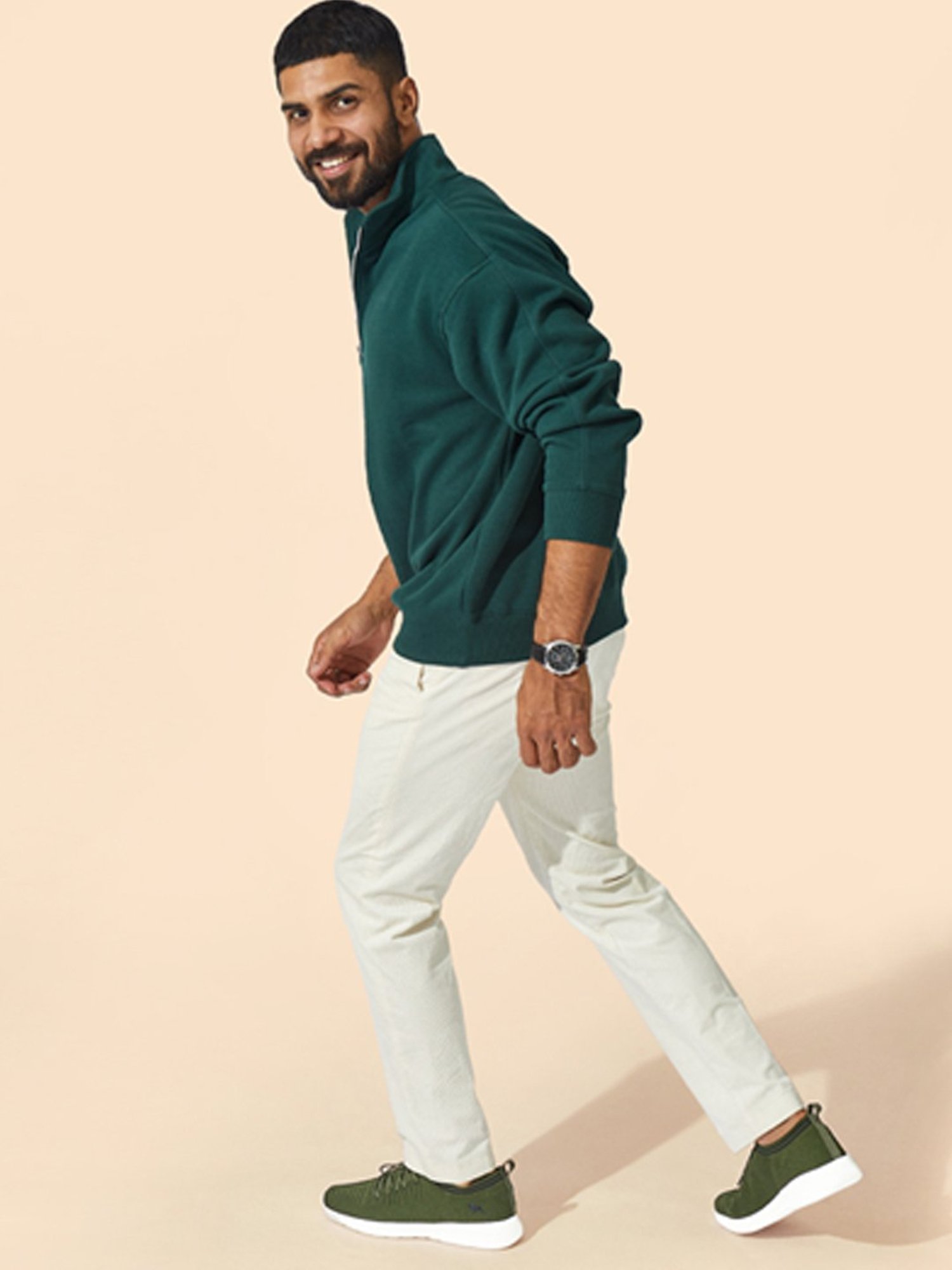 Neemans Men's Commuter Basics Olive Casual Sneakers