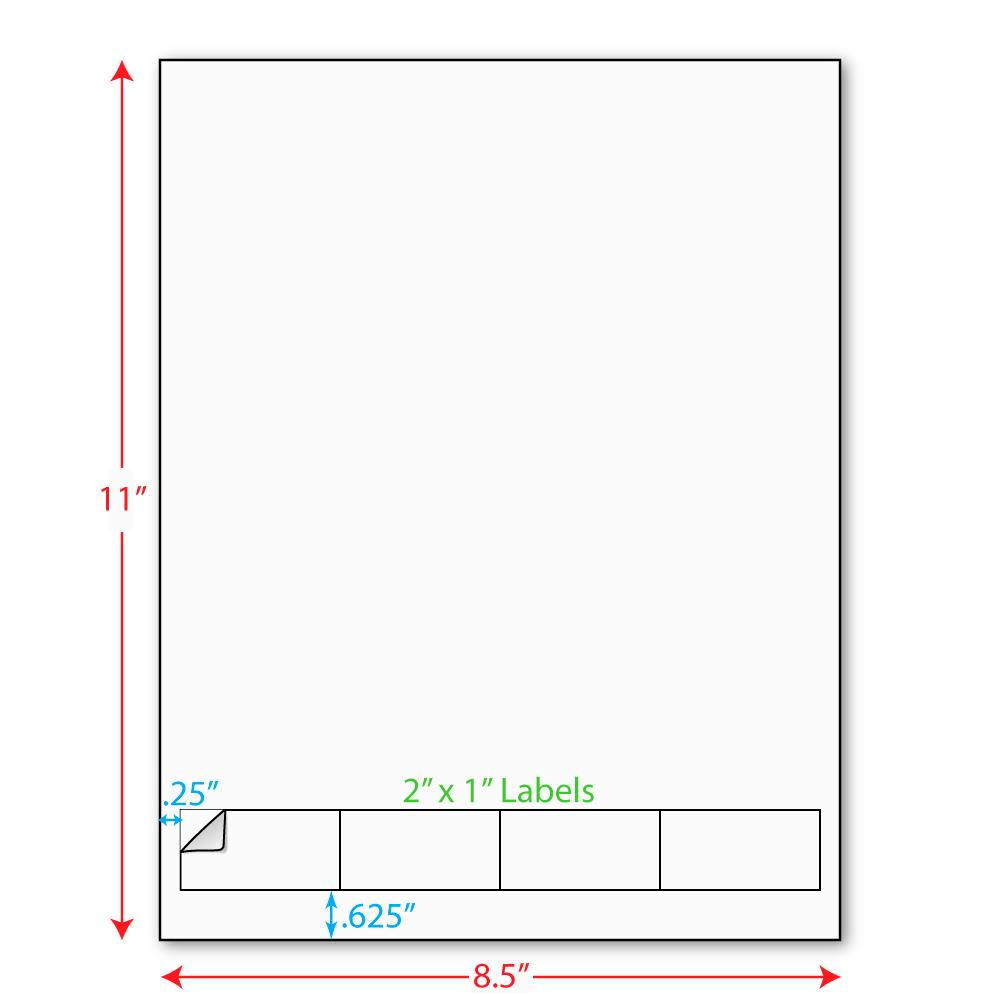 2" x 1" Integrated Laser Label Form Sheets, 4 Across Labels (Carton of 1000)