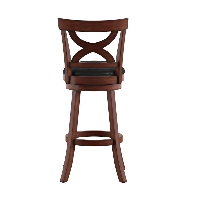 30" Fleta Dark Cherry X Back Swivel Barstool Black - Inspire Q