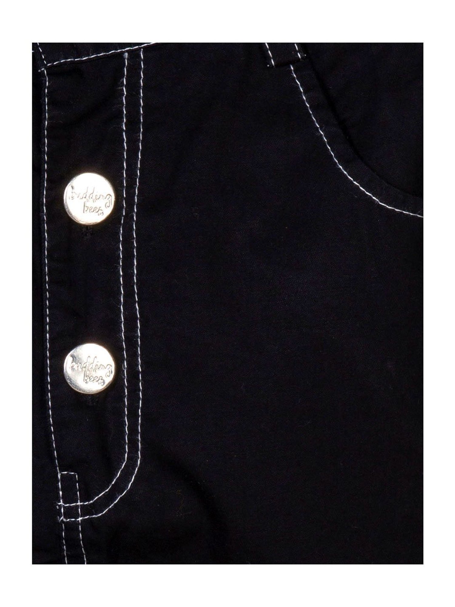 Budding Bees Kids Black Solid Crop Top with Jeans