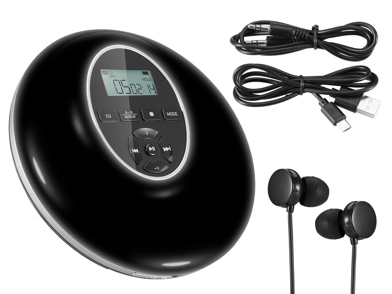 Portable CD Player, Compact Anti-Skip Small Walkman CD Player, Shockproof & Lightweight Personal Music Disc Player with Headphone for Kids & Adults - Home Car & Travel