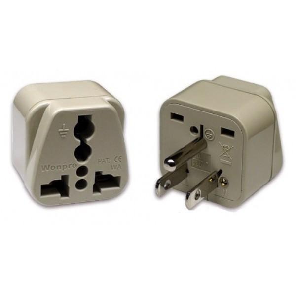 Universal Grounded Travel Plug Adapter For America and Japan (Type B)