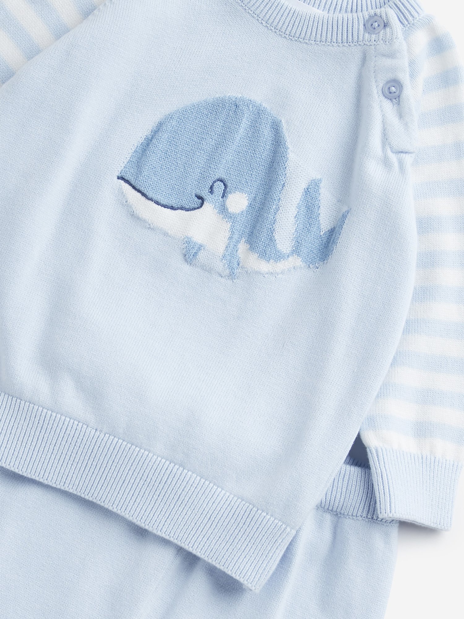 HOP Baby by Westside Light Blue Animal Print Cotton Sweater & Pants Set