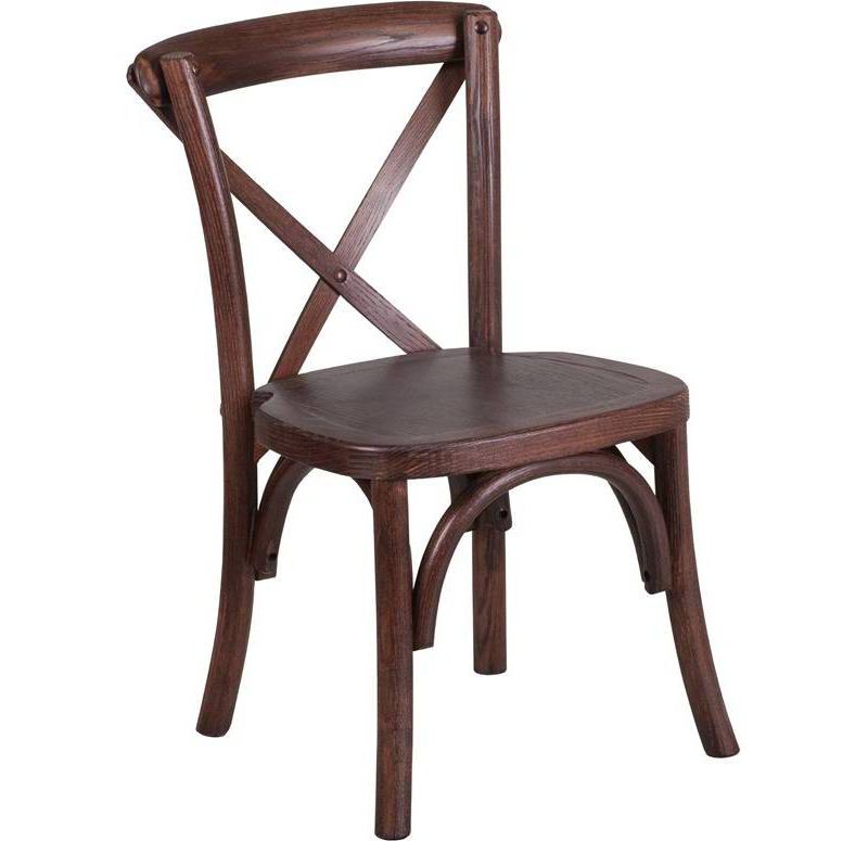 Hercules Series Stackable Kids' Wood Cross Back Chair Mahogany - Riverstone Furniture Collection