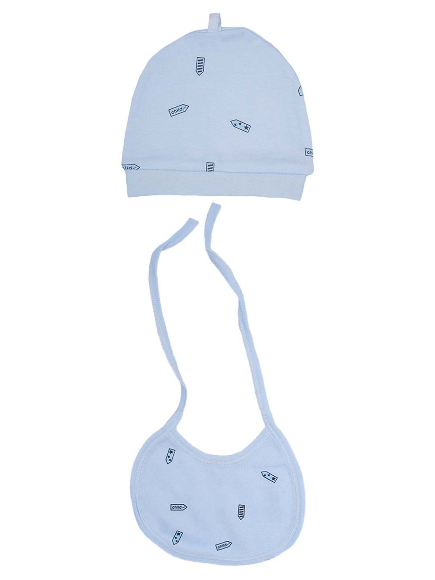 Baby Moo Kids Blue Printed Full Sleeves T-Shirt Set