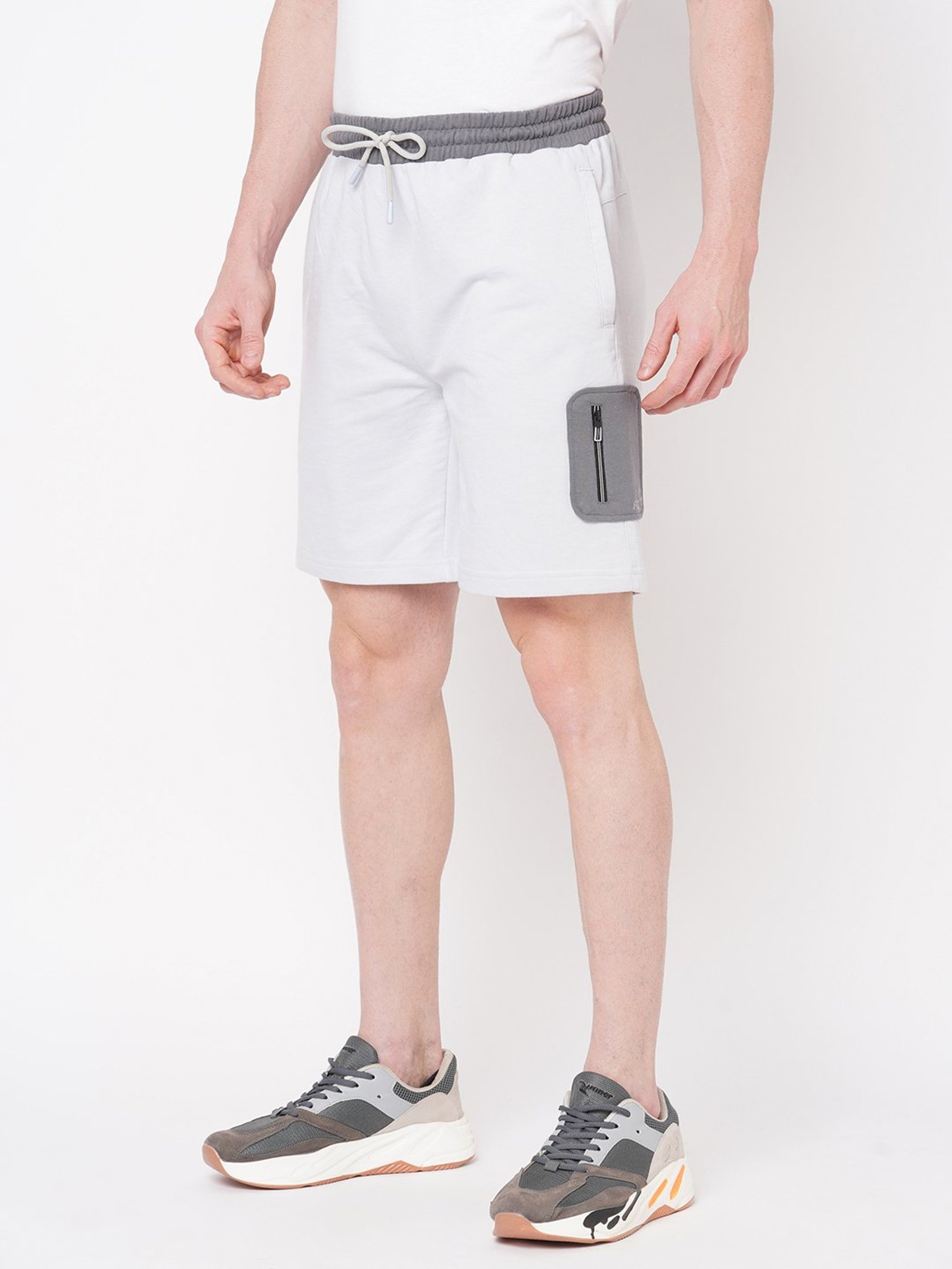 Fitz Light Grey Slim Fit Sports Shorts