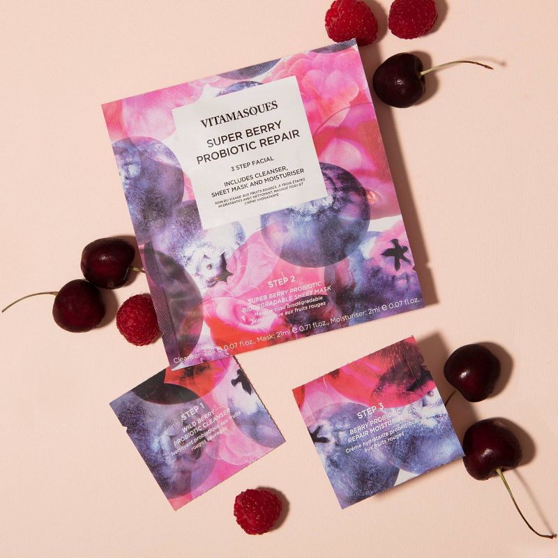 Vitamasques 3-Step Facial Mask - Super Berry - 0.71 fl oz