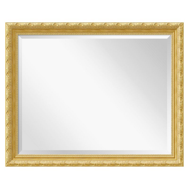 32" x 26" Versailles Wood Framed Wall Mirror Gold - Amanti Art