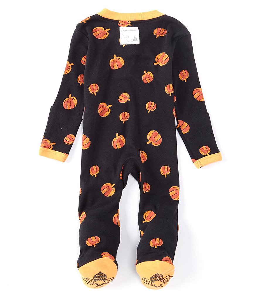 Burt's Bees Baby Newborn-9 Months Long-Sleeve Pumpkin Spice Sleep & Play Organic Footed Coverall