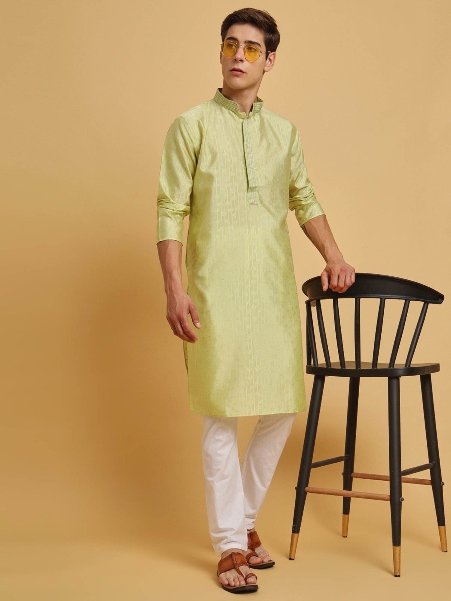 SWAGG INDIA Green Regular Fit Kurta