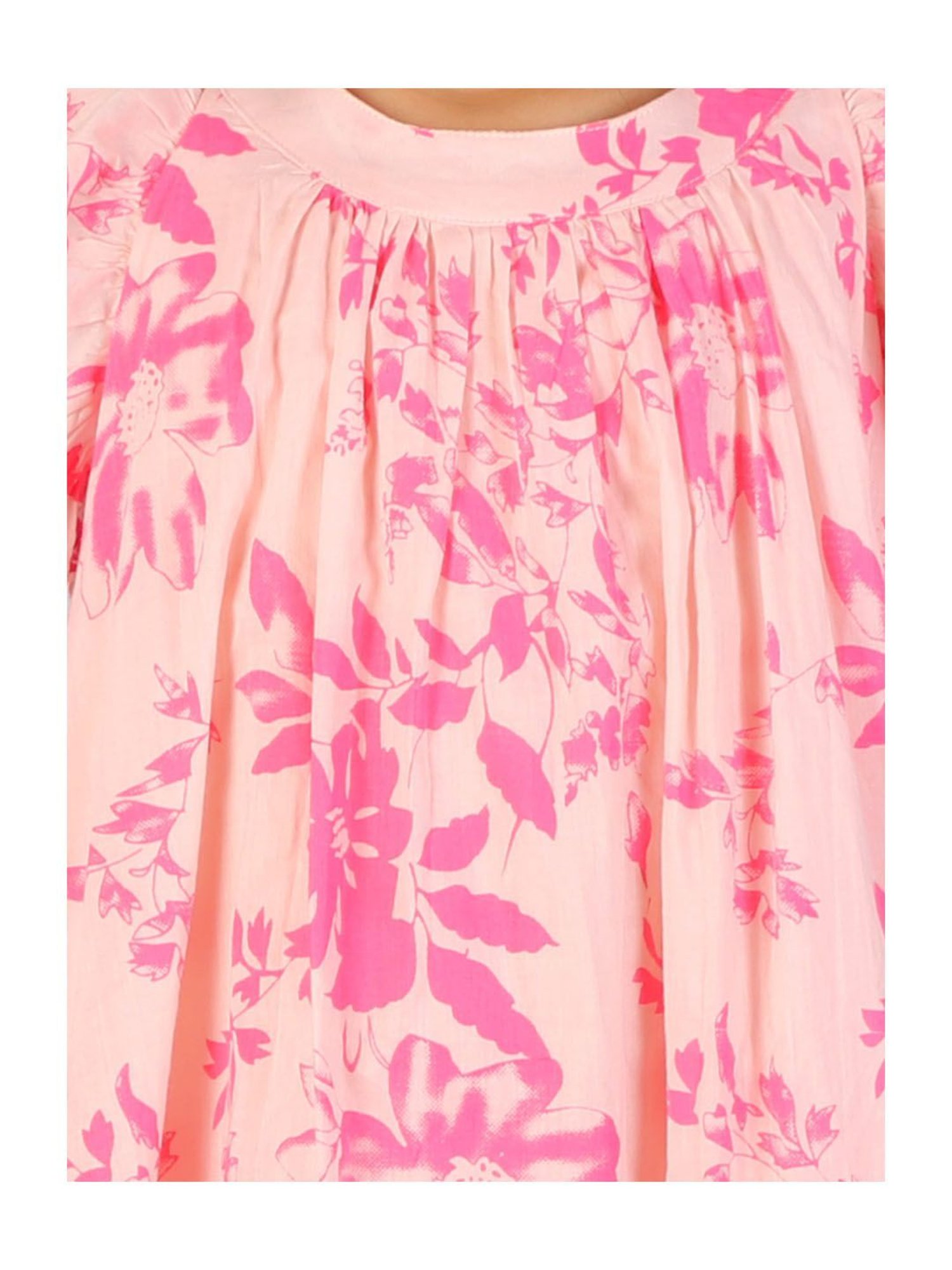 Lil Drama Kids Pink Floral Print Dress