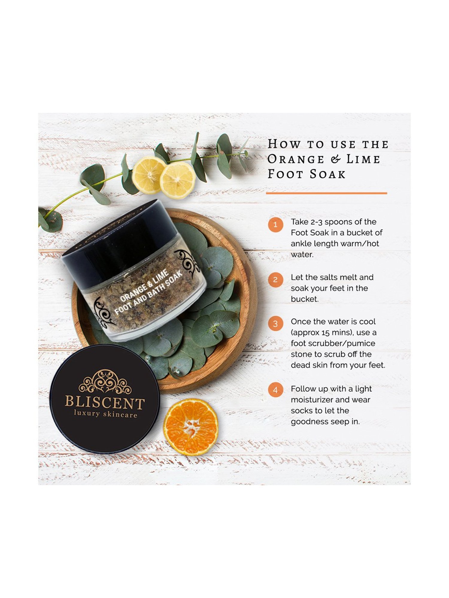Bliscent Orange & Lime Bath And Foot Soak - 100 gm