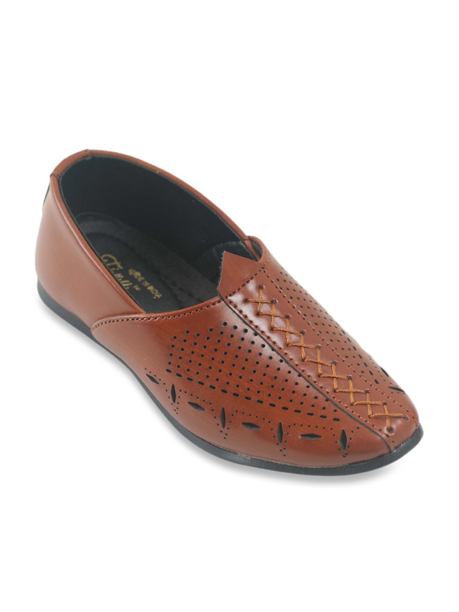 Tiny Bugs Kids Tan Ethnic Shoes