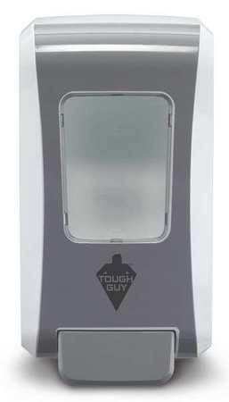TOUGH GUY 40ZJ78 Foam Soap Dispensr, Push-Style, 2000mL, White/Gray