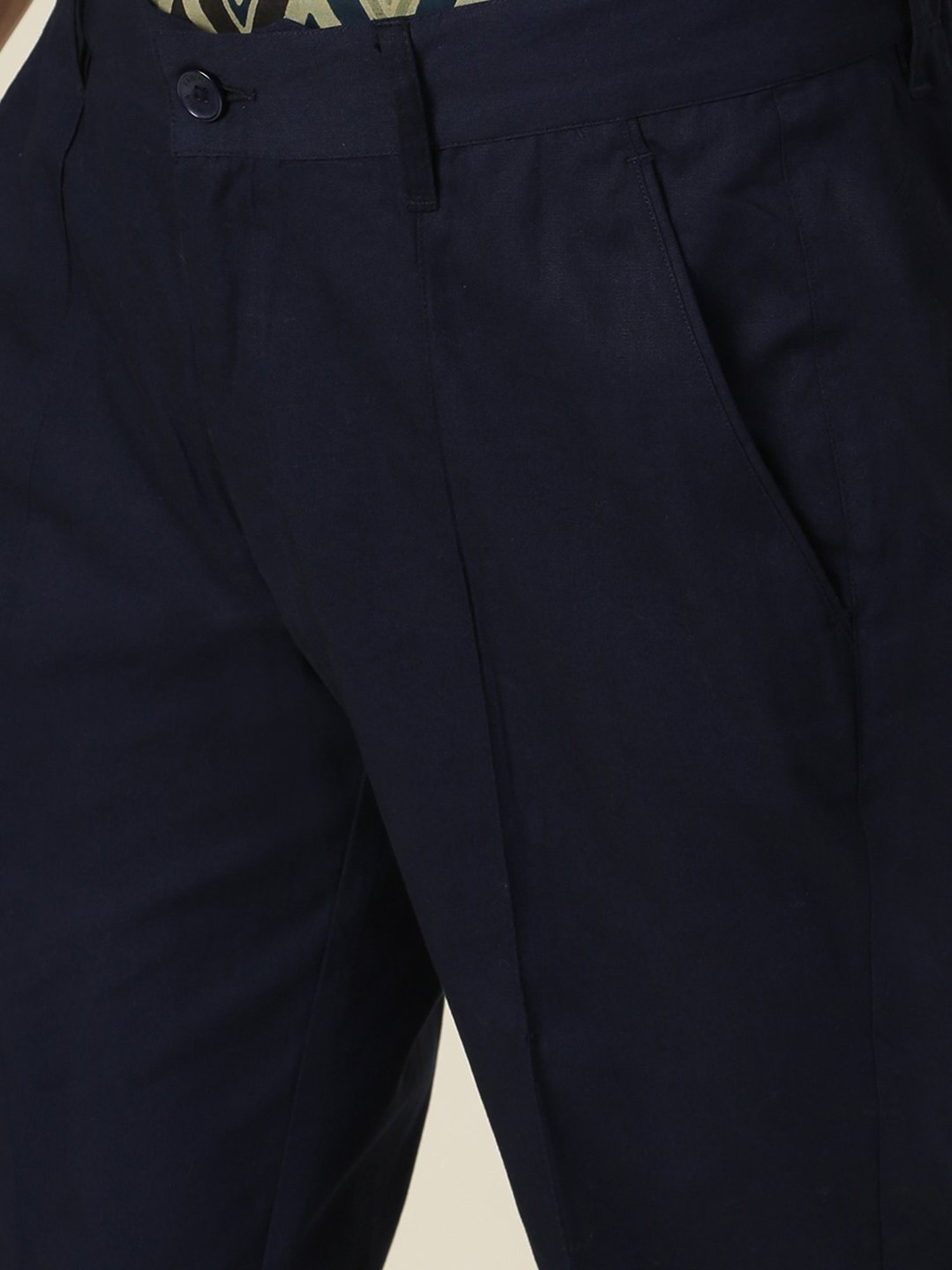 WES Casuals by Westside Olive Relaxed-Fit Mid-Rise Cotton Blend Joggers