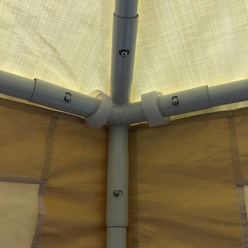 13' x 13' Hexagon Canopy with Cover Tan/White - King Canopy